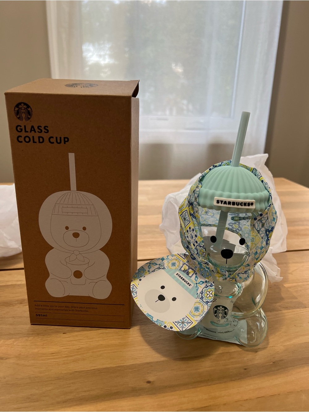 NEW Starbucks Bearista Glass Cold Cup Korea Exclusive